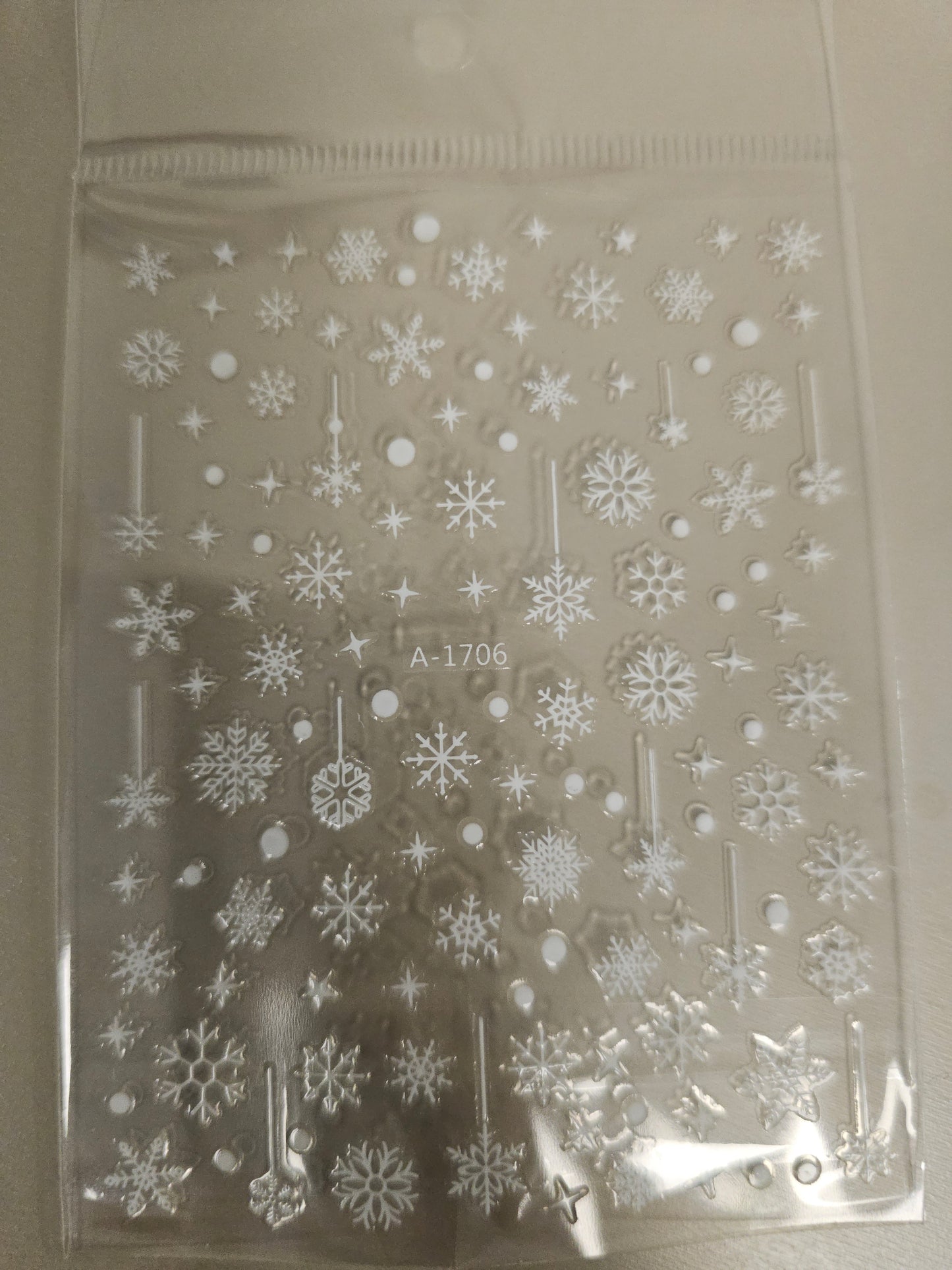 Christmas Stickers A-1706 White Snowflake