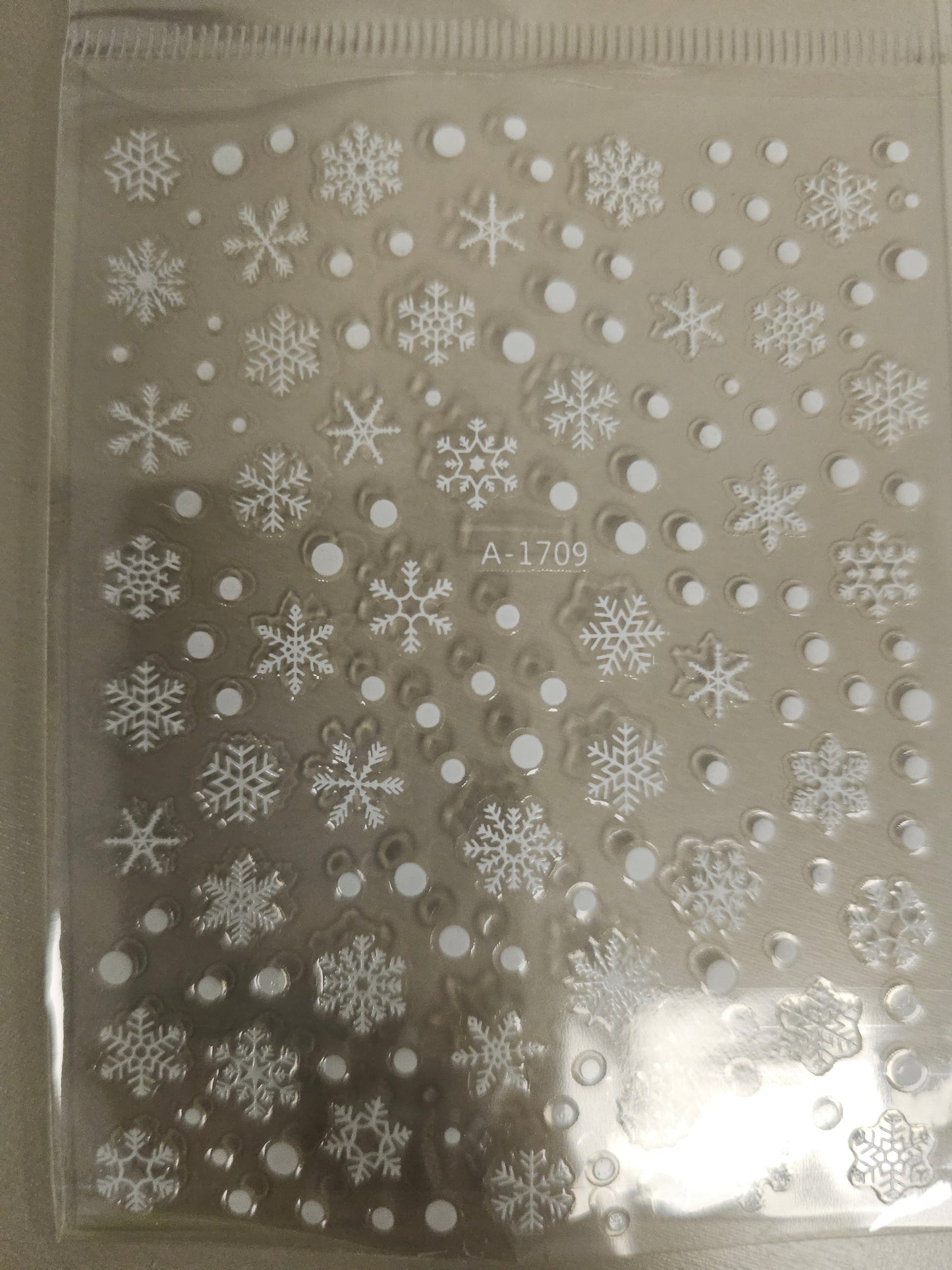 Christmas Stickers A-1709 White Snowflake