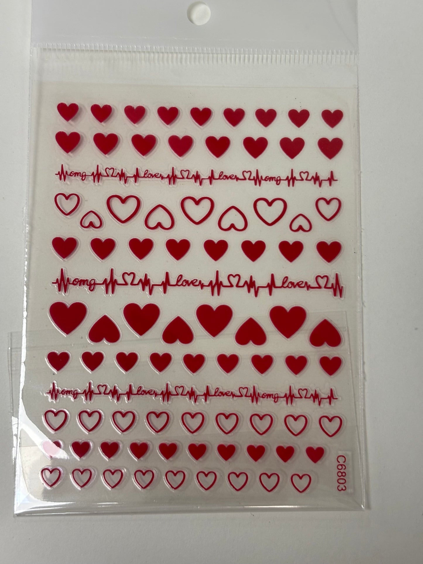 Valentines Stickers Hearts C6803