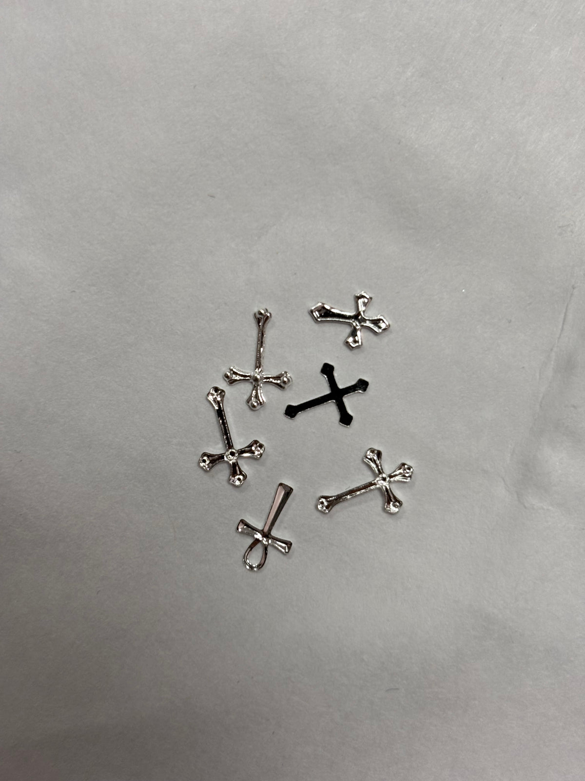 Metal Charms Silver Crosses Mix 5pc #1