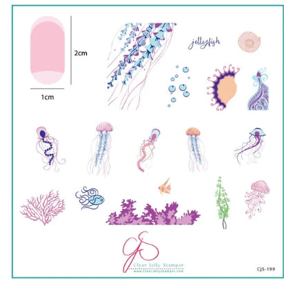 Plaque d'estampage en acier (8 x 8) Mer fleurie (CjS-199)
