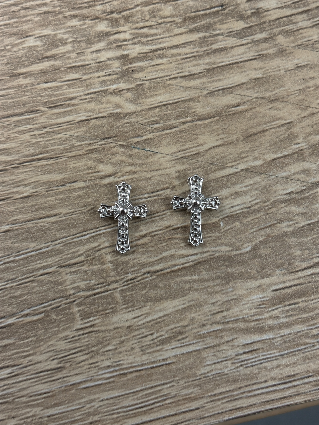 Cross Nail Gems #11 silver 2PCS