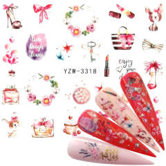 Décalcomanie à l'eau pour cosmétiques YZW- 3318