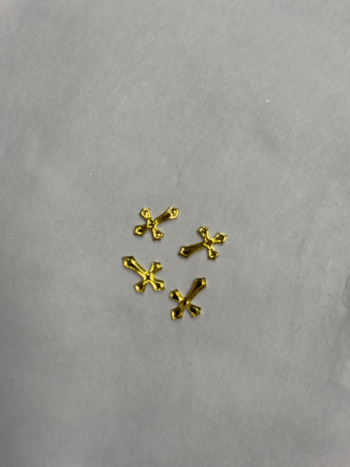 Metal Charms Gold Crosses 4pc #3