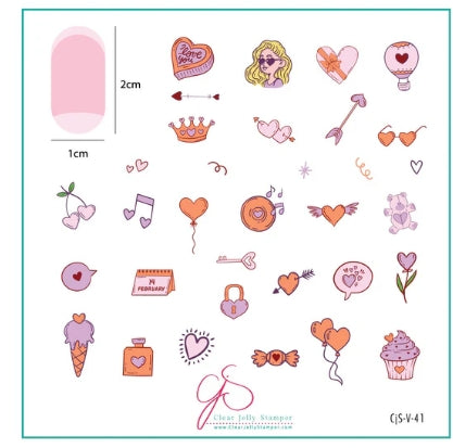 Plaque d'estampage en acier (8 cm x 8 cm) CJSV-41 Doodle with Love