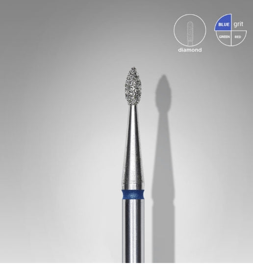 Foret à ongles diamanté, « goutte », bleu, diamètre de la tête 1,6 mm/partie active 4 mm FA40B016/4