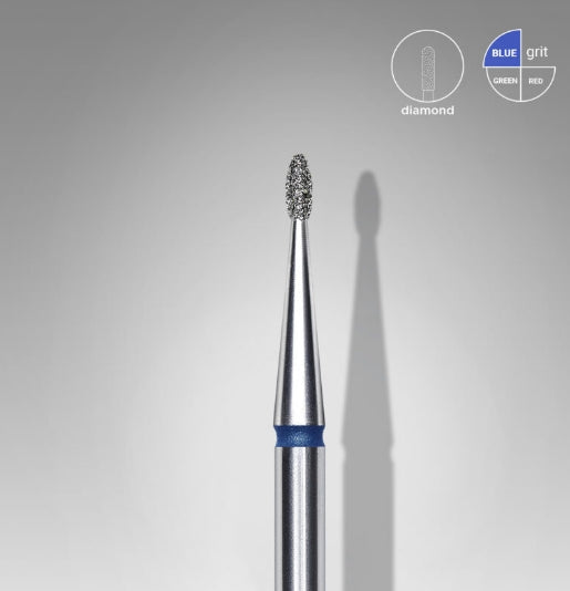 Foret à ongles diamanté, « bourgeon » arrondi, bleu, diamètre de la tête 1,2 mm/partie active 3 mm FA50B012/3