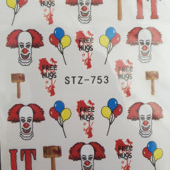 Water Decal Clown IT Halloween STZ 753