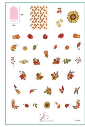 Plaque d'estampage en acier (14 cm x 9 cm) Bouquet de récolte (CjS-267)