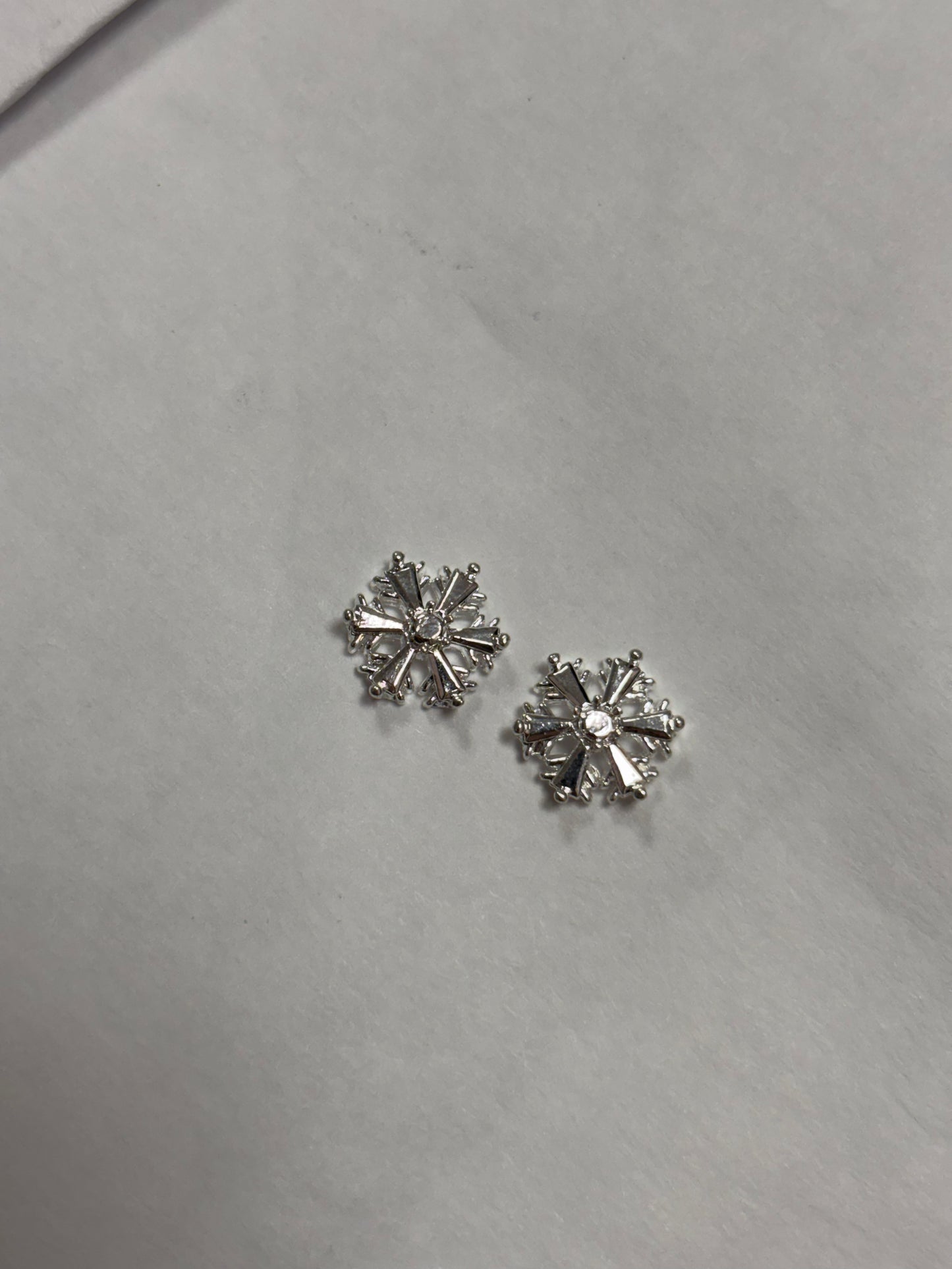 Metal Snowflake #3 Charms Silver 2pc