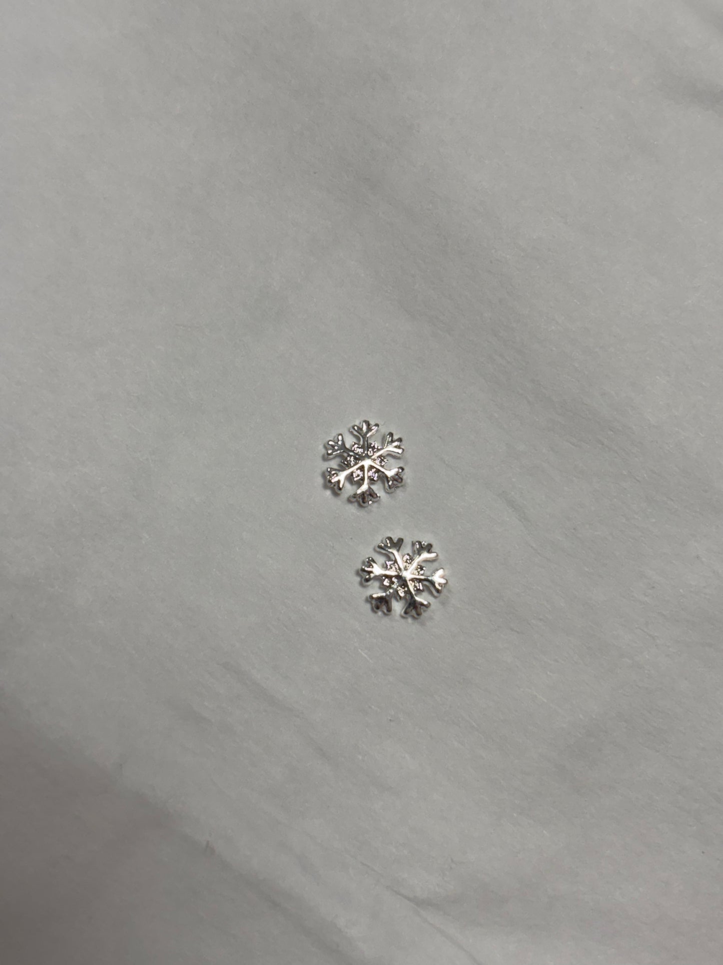 Metal Snowflake #5 Charms Silver 2pc