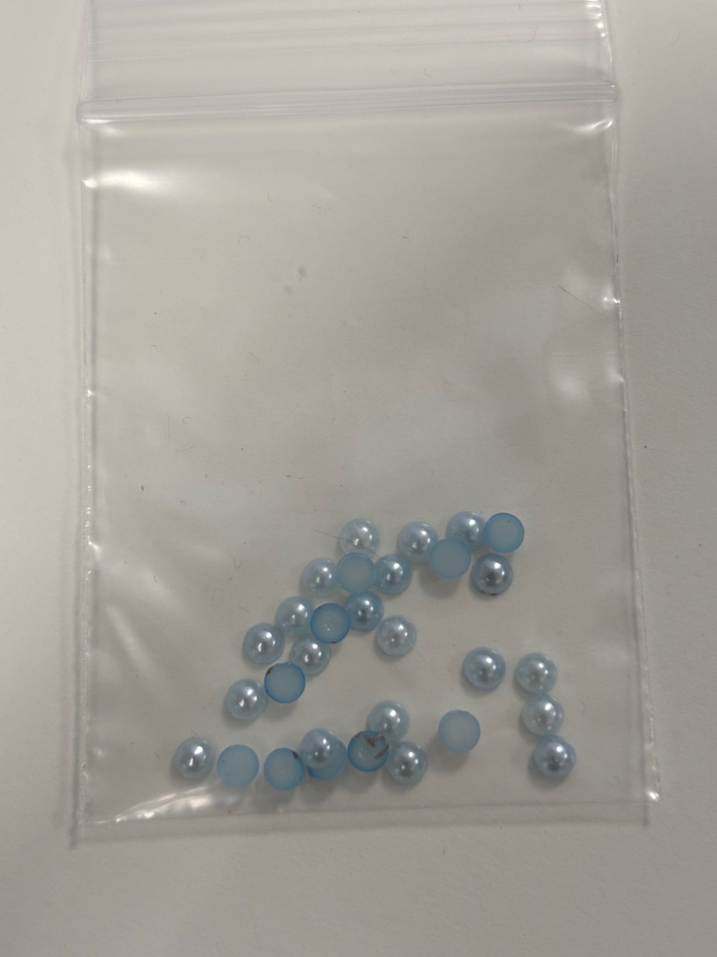 Baby Blue Pearl Charms 30 pc 4mm