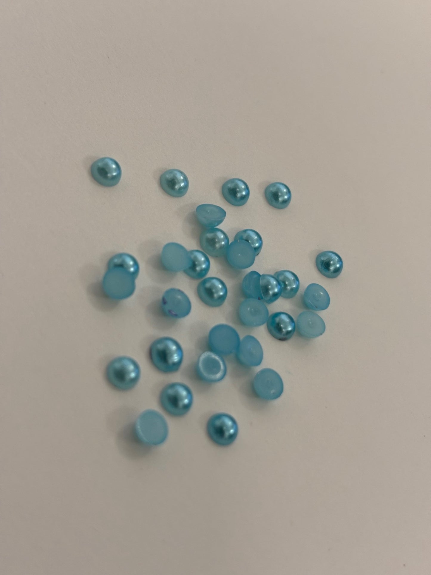 Light Blue Pearl Charms 30 pc 4mm