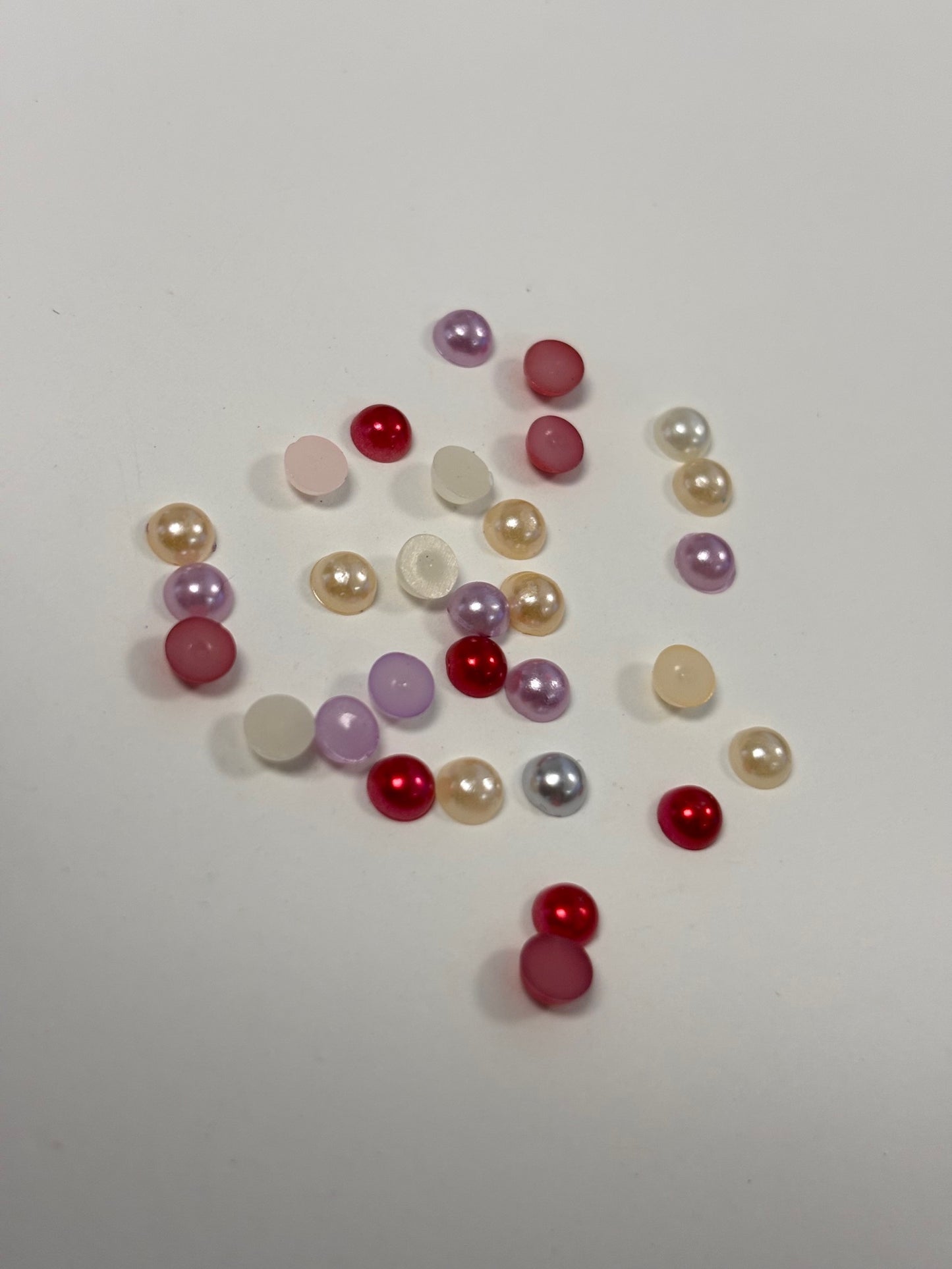 Red, Pink, Purple Mix Pearl Charms 30 pc 4mm