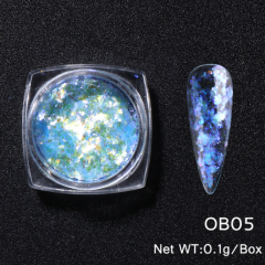 Iridescent Light Blue Flakes OB05