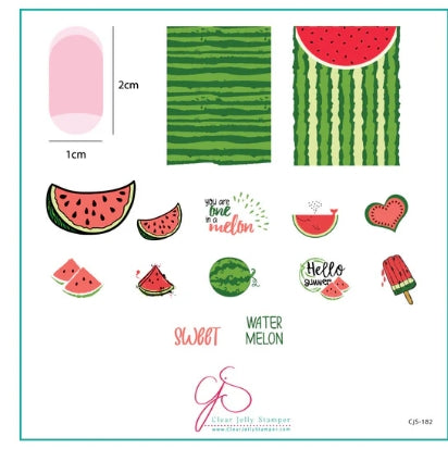 Plaque d'estampage en acier pour Nail Art One in a Melon (CjS-182)