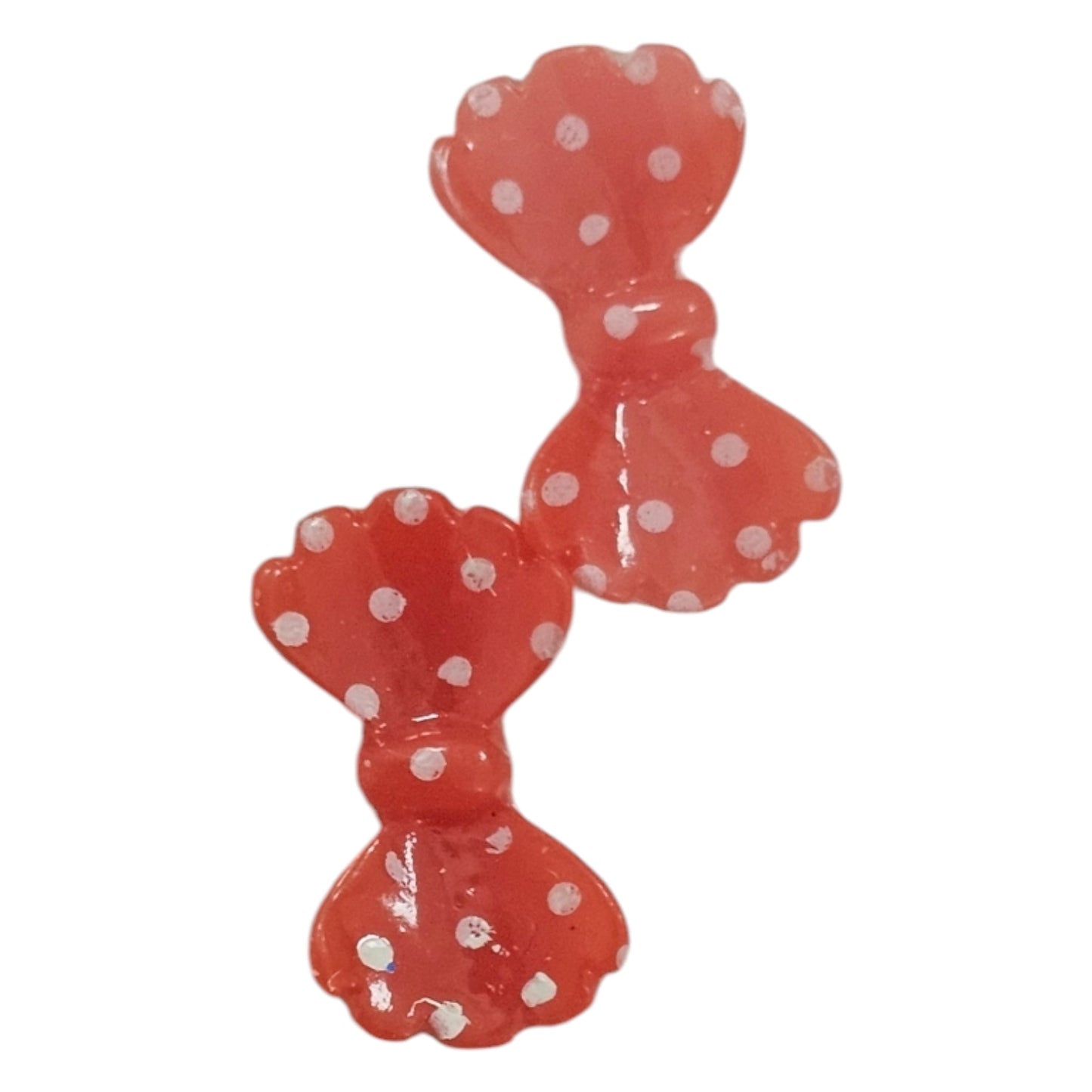 Bow Charms Light red polka dot
