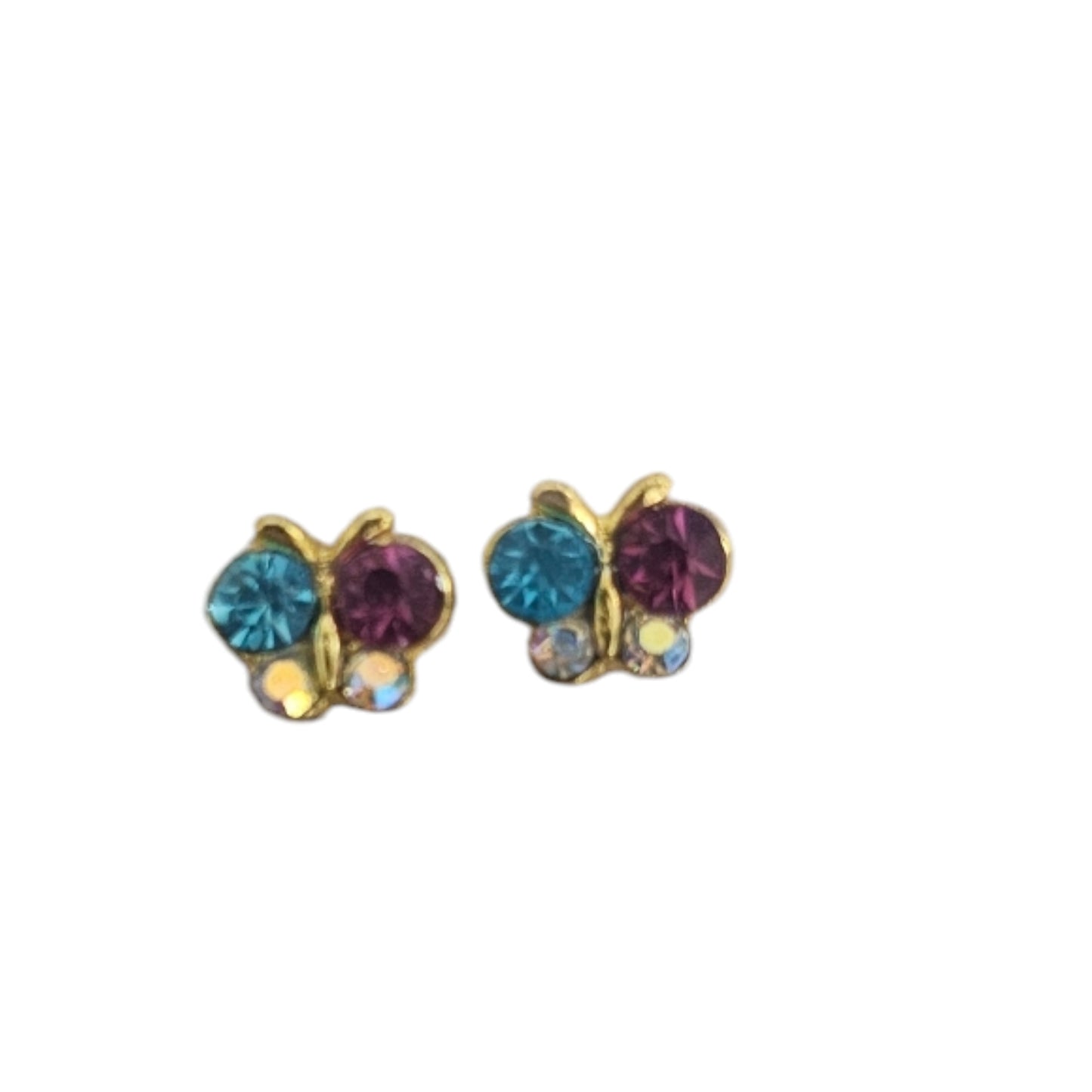 Butterfly Charms Gold Blue/Purple