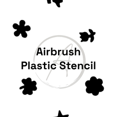 Plastic Stencil #9 (6 Designs, 1 Sheet) Flowers Star
