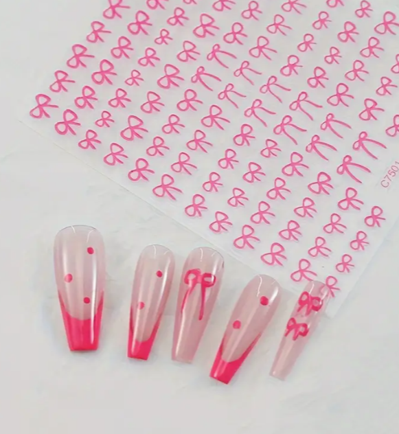 Bow Stickers Pink C7502