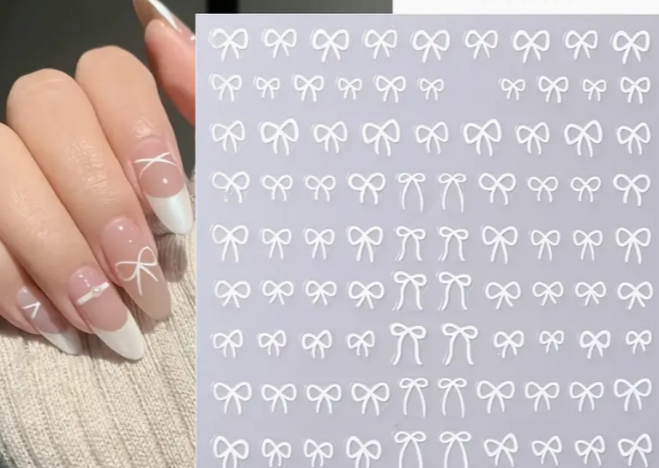 Bow Stickers White C7502