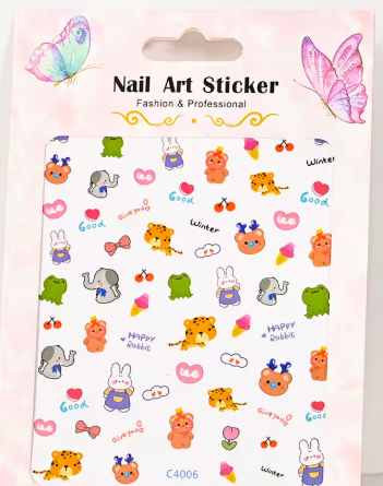Animal Stickers Frog/Lion C4006