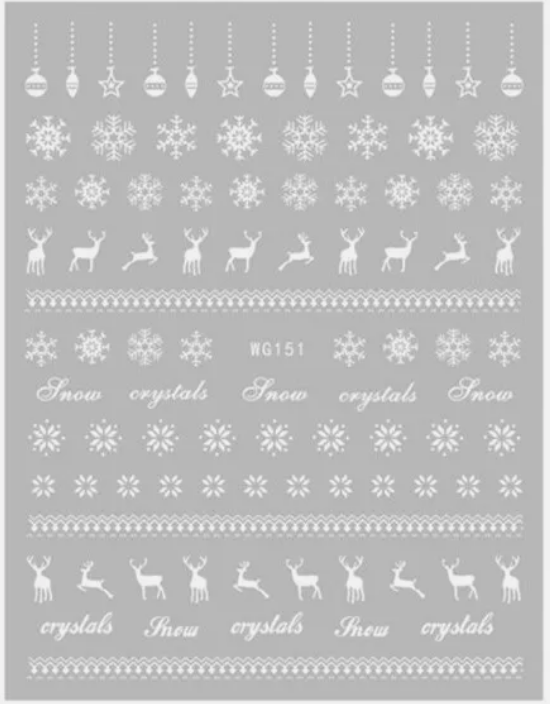 Christmas Stickers A-1701 White Snowflake