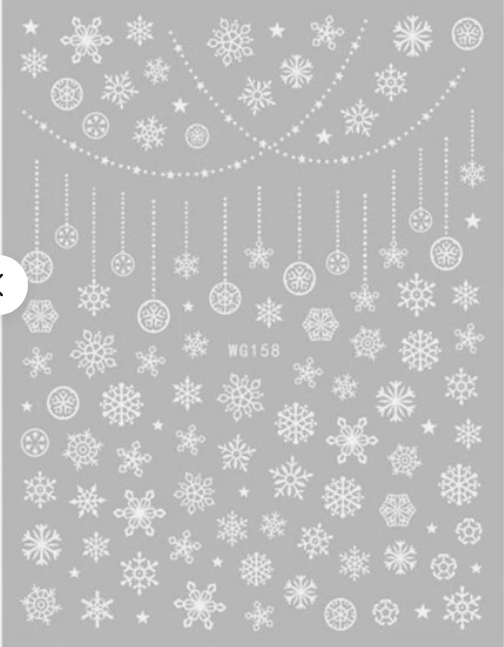 Christmas Stickers A-1703 White Snowflake
