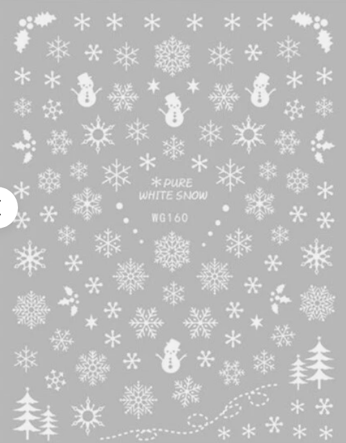 Christmas Stickers A-1705 White Snowflake