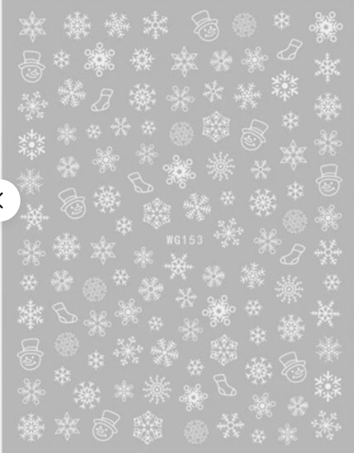 Christmas Stickers A-1712 White Snowflake