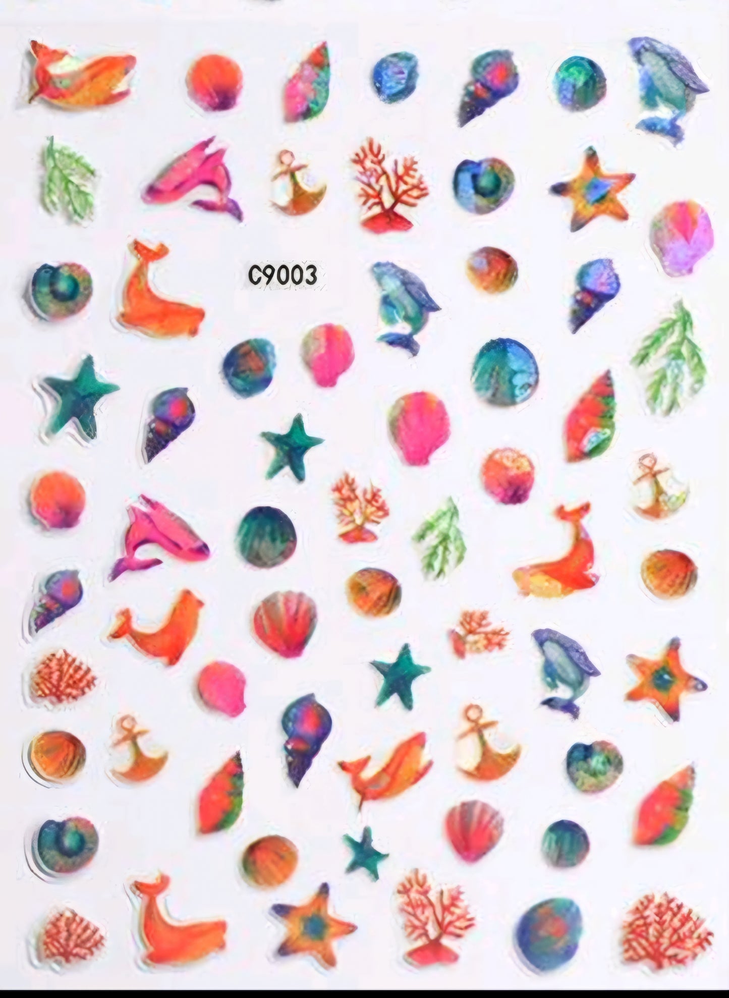 Ocean Stickers Shells/Whales C9003