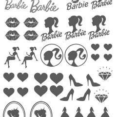 Water Decal Barbie 1 (Gray)