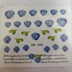 Water Decal blue flower GN-388