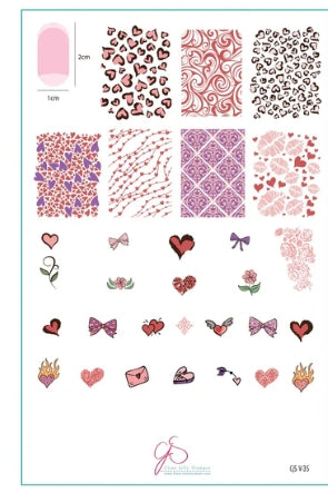 Steel Stamping Plate (14cm x 9cm) CJSV-35 With Love