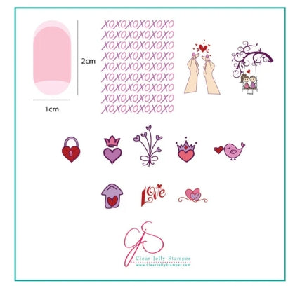 Plaques d'estampage en acier (6 cm x 6 cm) CjSV-27 XOXO