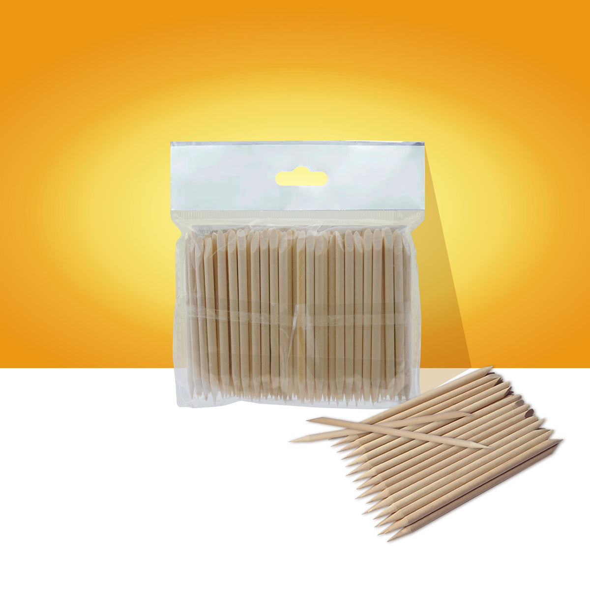 DOS-20-100 Orange Wood Sticks 75mm (100 pk)
