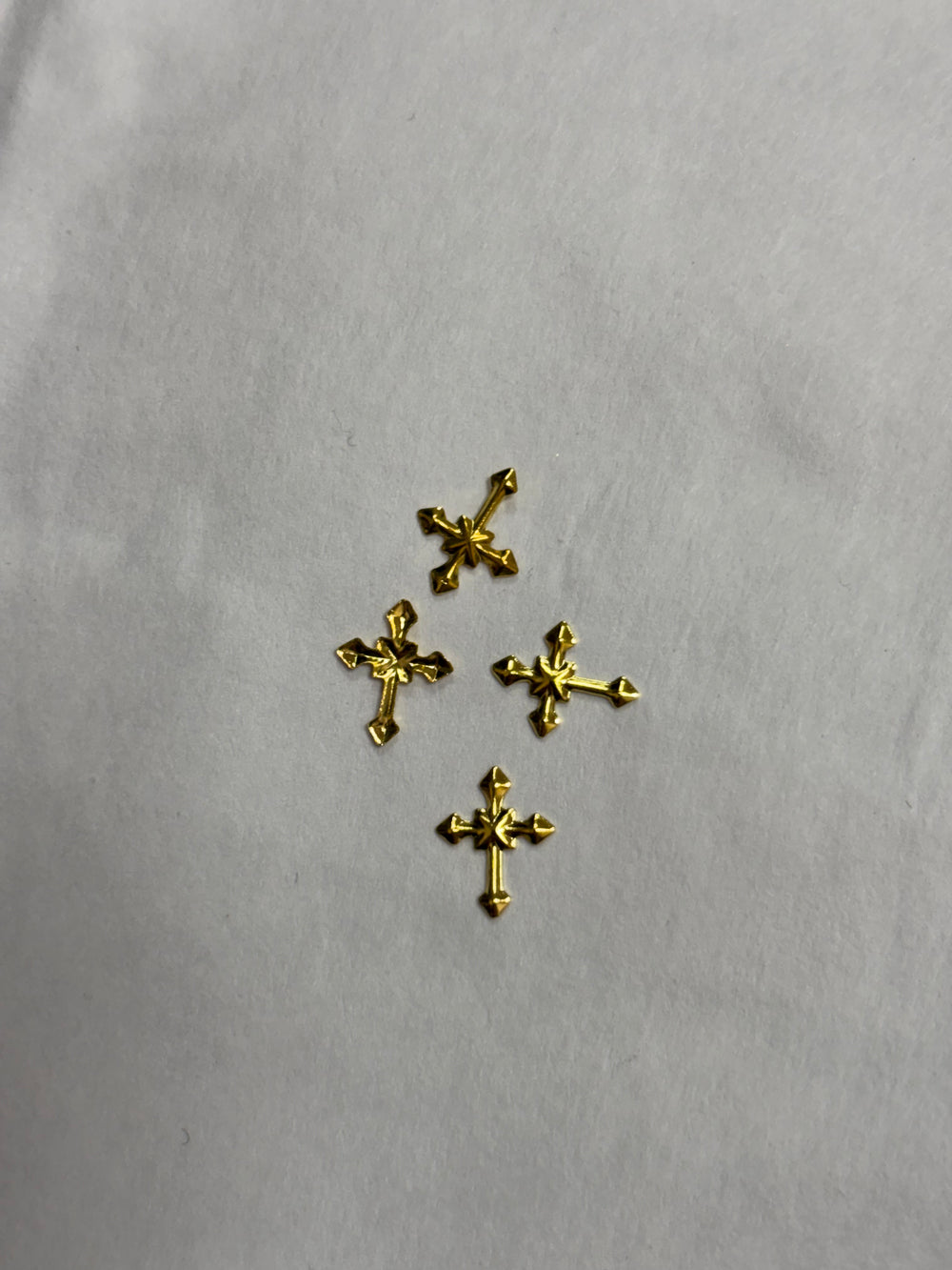 Metal Charms Gold Crosses 4pc #4