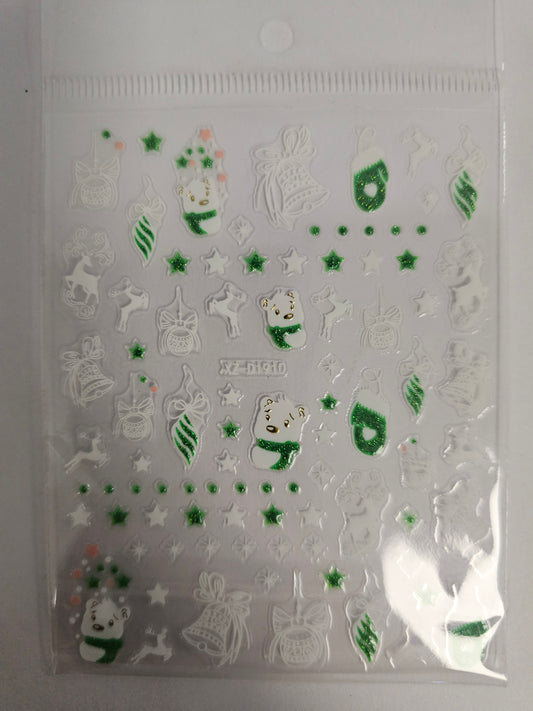 Christmas Stickers Green XZ-D1910