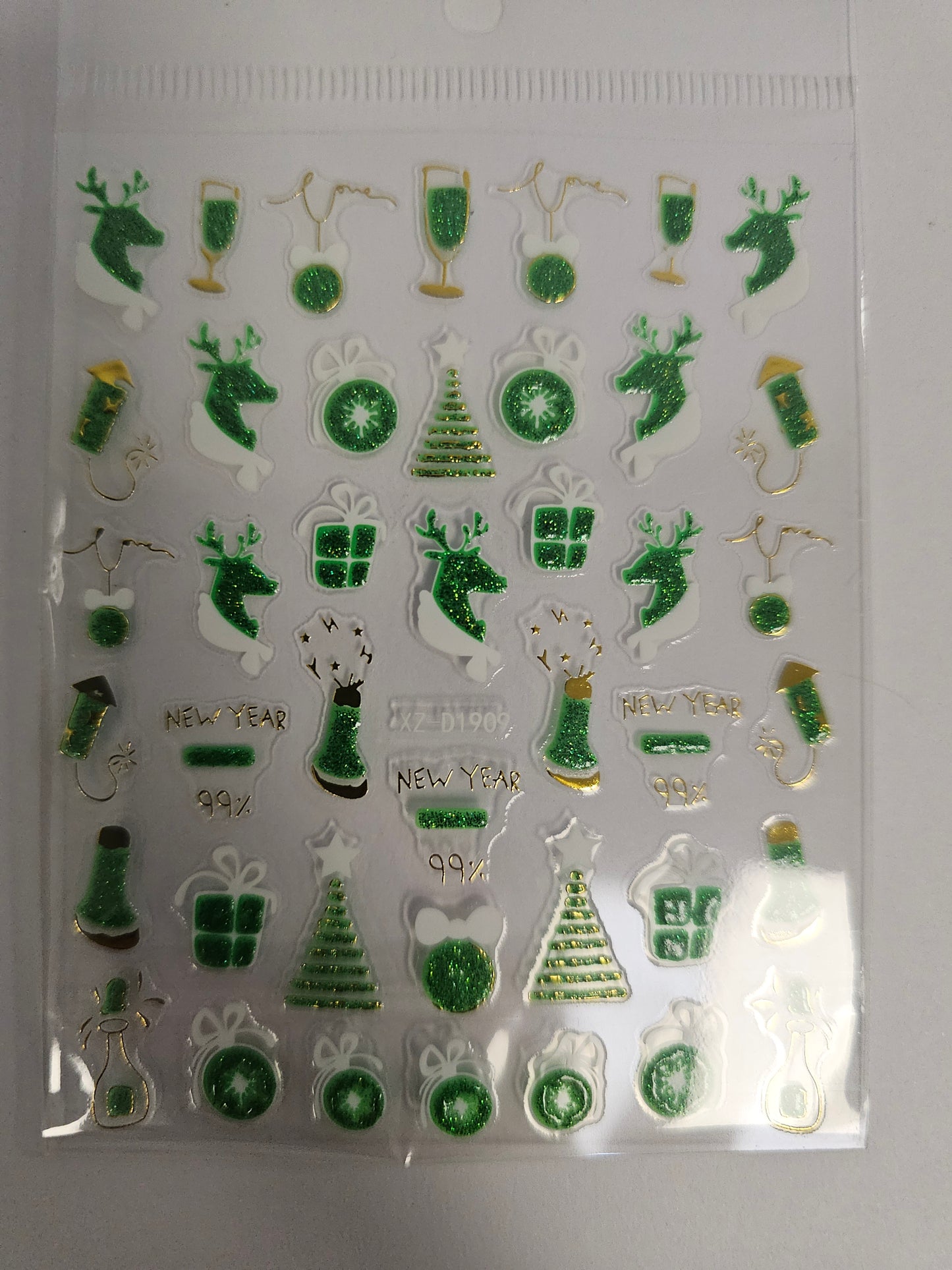 Christmas Stickers Green XZ-D1909