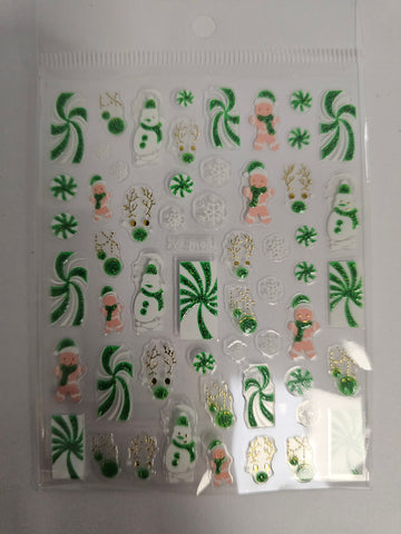 Christmas Stickers Green XZ-D1904