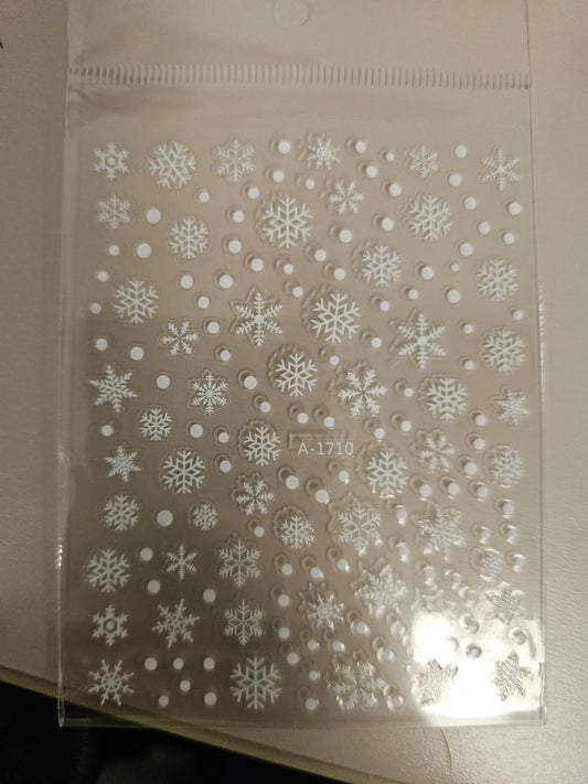 Christmas Stickers A-1710 White Snowflake