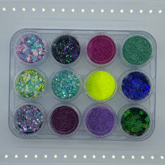 12 Spring Glitter Assortment Tray