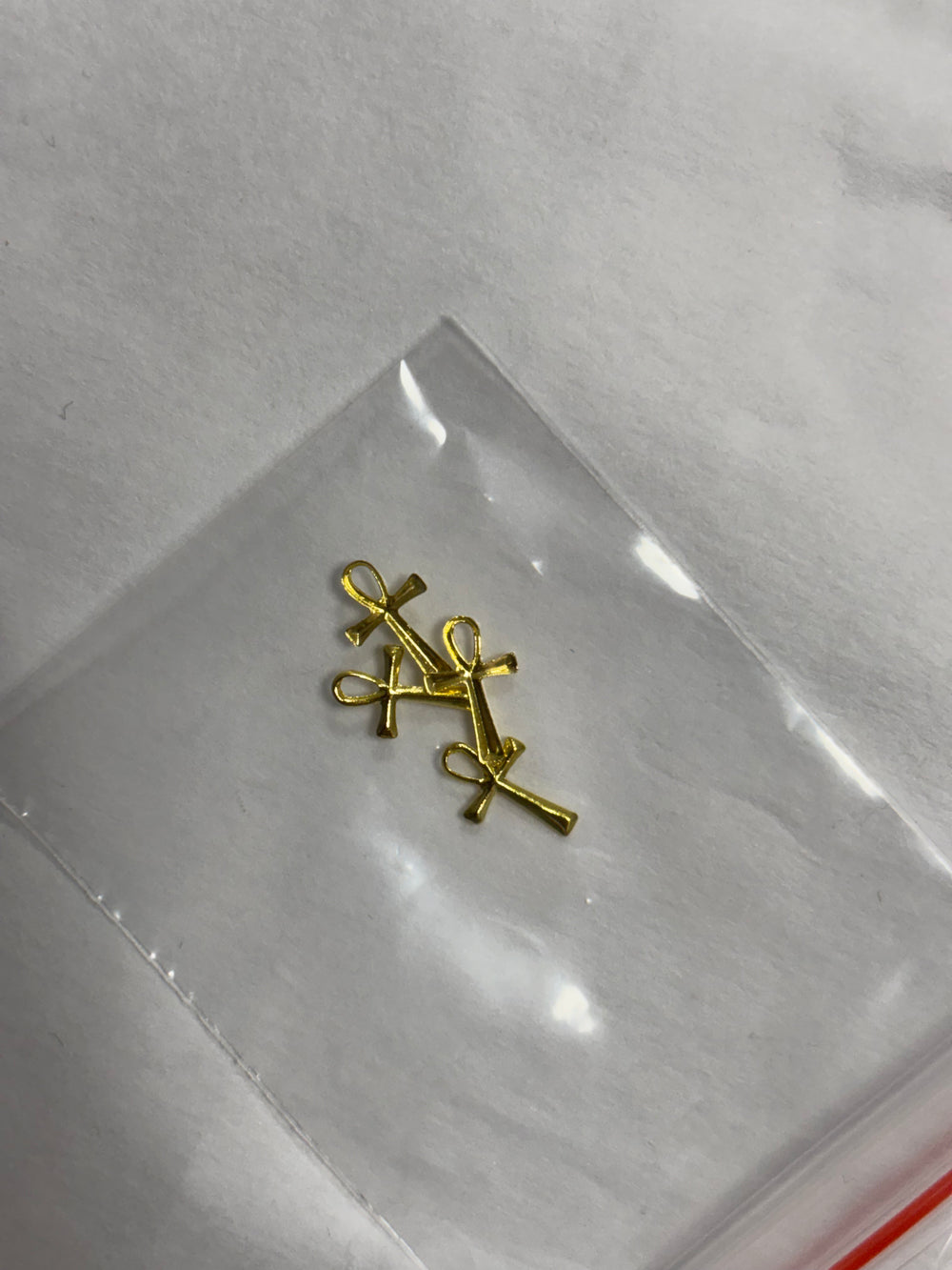 Metal Charms Gold Crosses 4pc #5