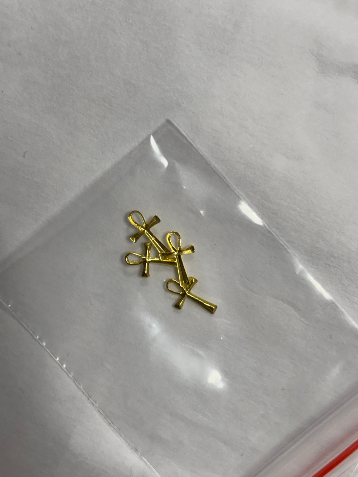 Metal Charms Gold Crosses 4pc #5