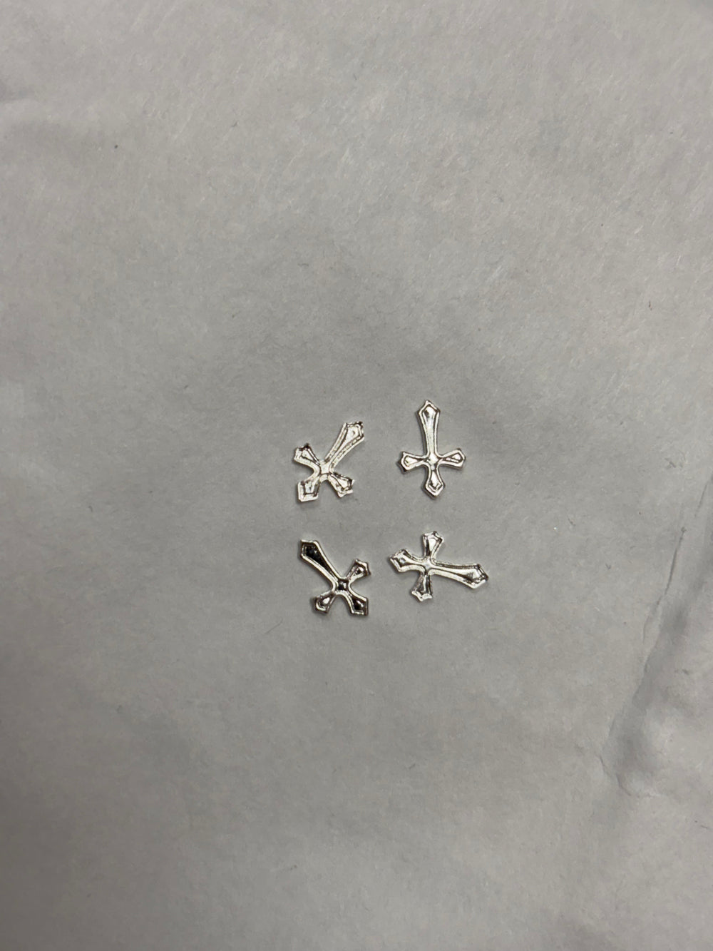 Metal Charms Silver Crosses 4pc #3