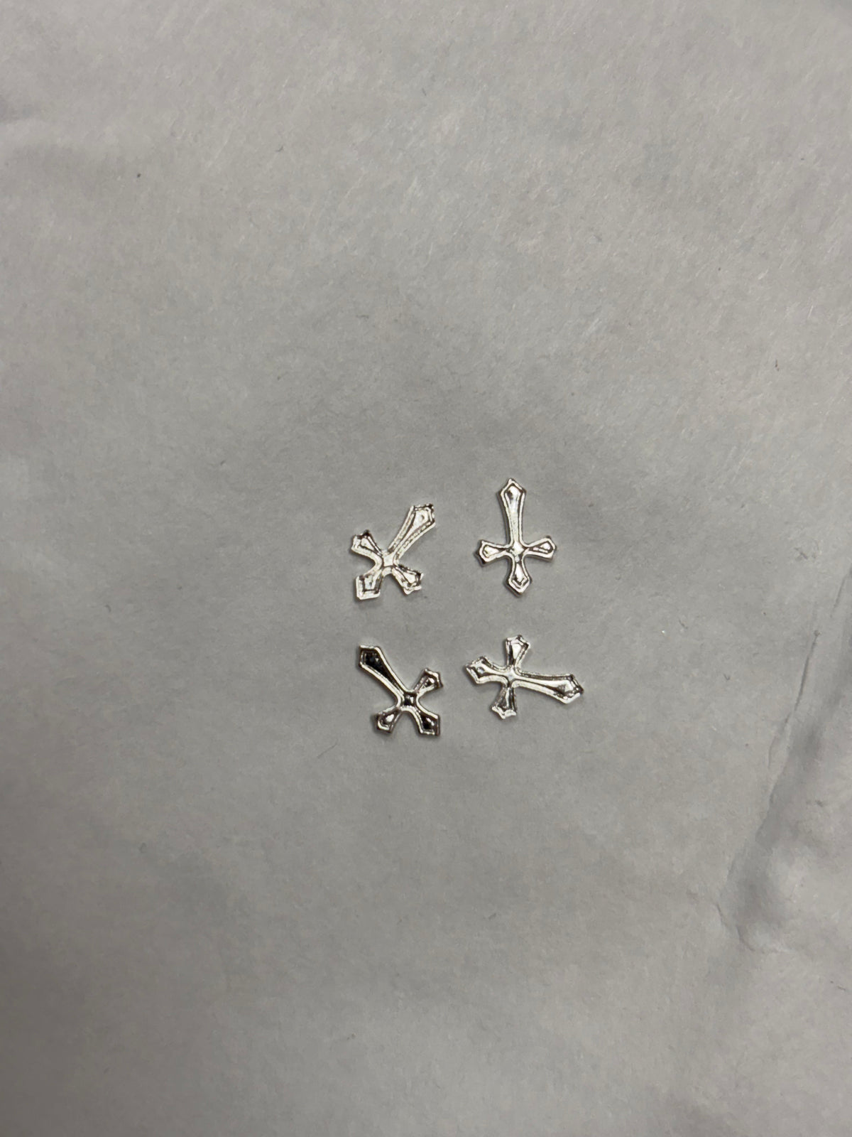 Metal Charms Silver Crosses 4pc #3