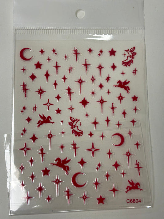 Stickers Red Stars C6804