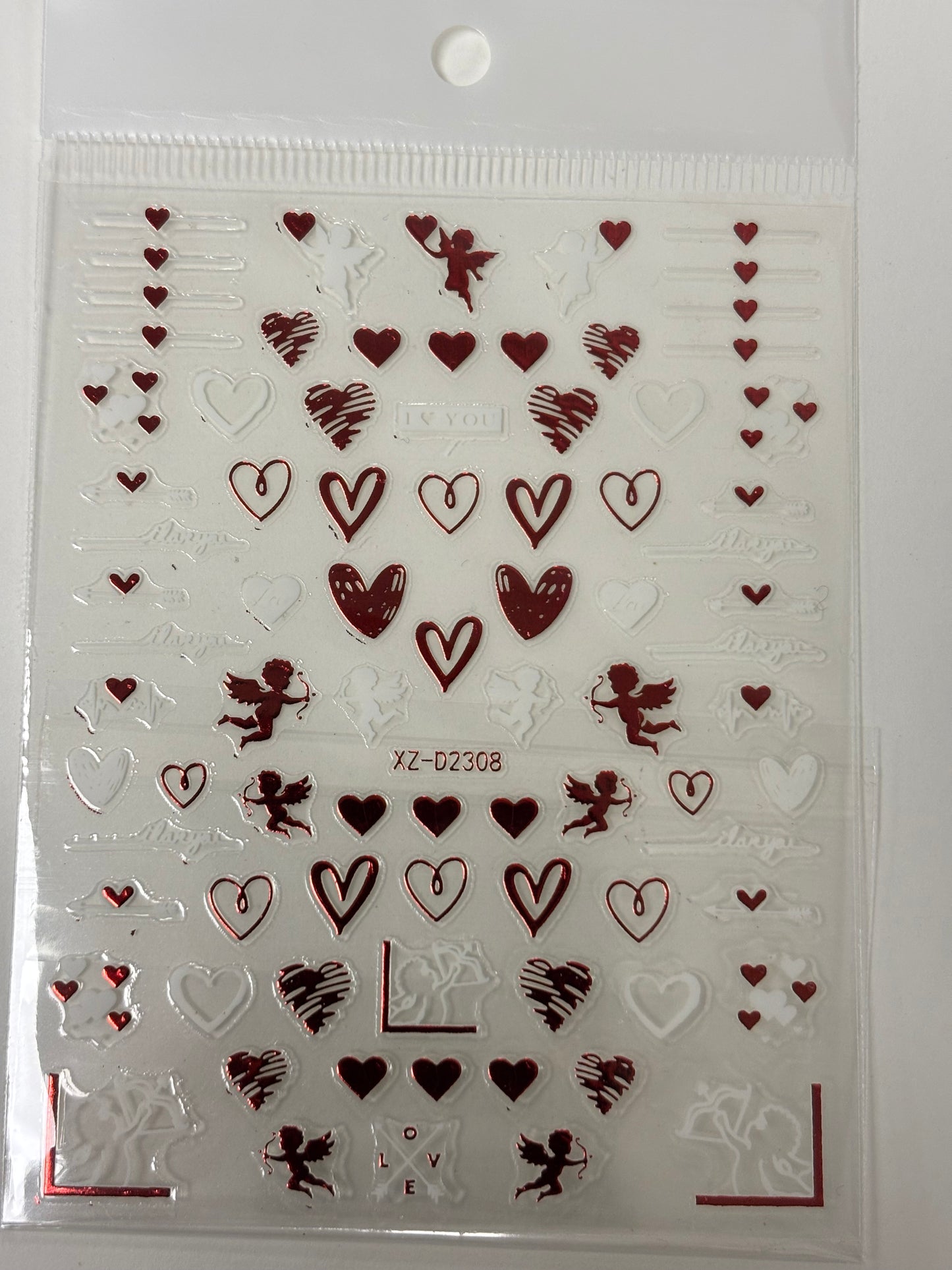 Valentines Stickers Metallic XZ-D2308
