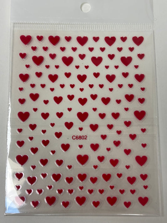 Valentines Stickers Hearts C6802