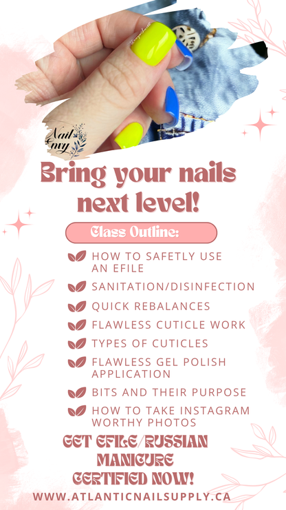 Combo Efile/Russian Manicure Course May 3rd 2026 (In Person)